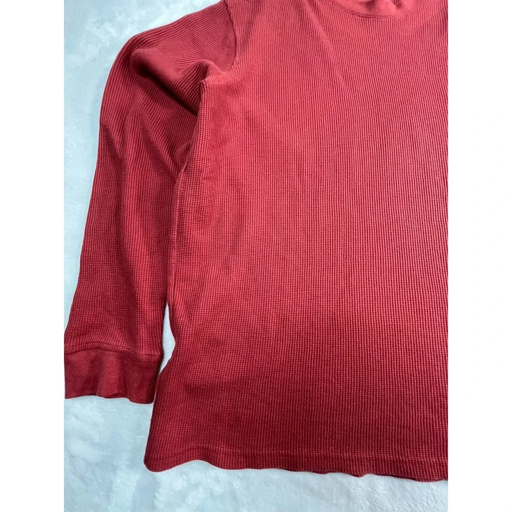 LEVI'S‎ Mens L Shirt Red Waffle Thermal Long Sleeve Blank